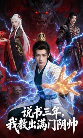 短剧《说书三年，我教出满门阴帅》海报