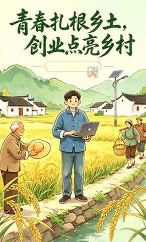 短剧《青春扎根乡土，创业点亮乡村》海报