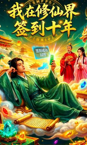 短剧《我在修仙界签到十年》海报