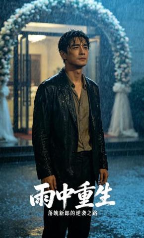 短剧《雨中重生》海报