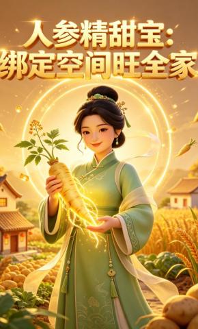 短剧《人参精甜宝：绑定空间旺全家》海报