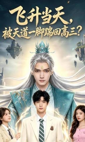 短剧《飞升当天，被天道一脚踹回高三？》海报