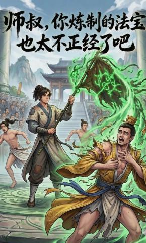 短剧《师叔，你炼制的法宝也太不正经了吧》海报