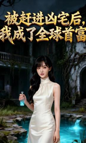 短剧《被赶进凶宅后，我成了全球首富》海报