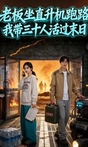 短剧《老板坐直升机跑路，我带三十人活过末日》海报