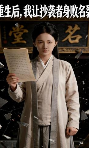 短剧《重生后，我让抄袭者身败名裂》海报