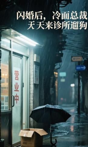 短剧《闪婚后，冷面总裁天天来诊所遛狗》海报