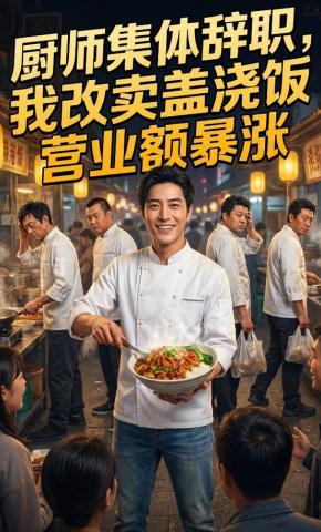短剧《厨师集体辞职，我改卖盖浇饭营业额暴涨》海报