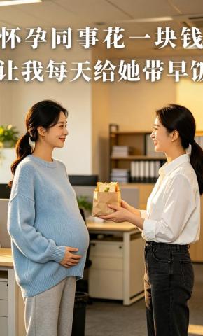 短剧《怀孕同事花一块钱，让我每天给她带早饭》海报