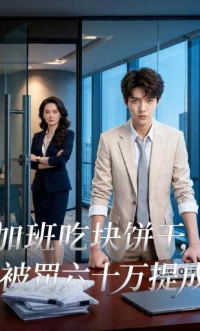 短剧《加班吃块饼干，被罚六十万提成》海报