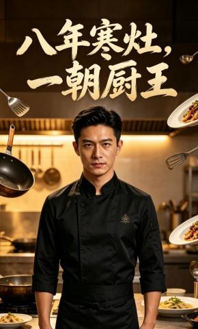 短剧《八年寒灶，一朝厨王》海报