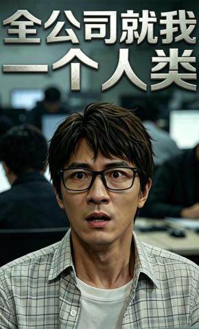 短剧《全公司就我一个人类》海报
