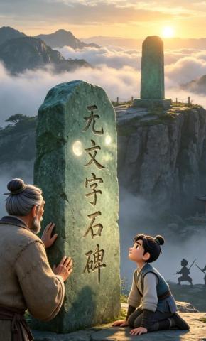 短剧《无文字石碑》海报