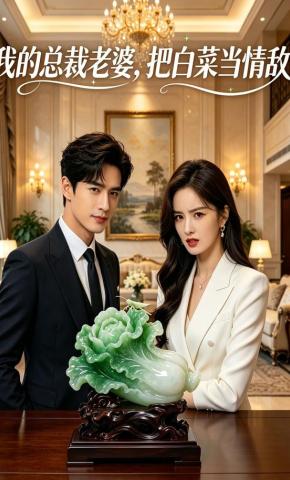 短剧《我的总裁老婆，把白菜当情敌》海报