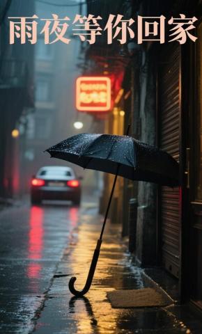 短剧《雨夜等你回家》海报