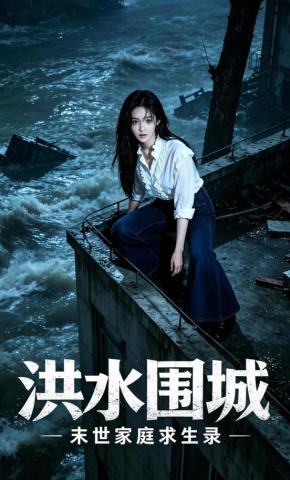 短剧《洪水围城：末世家庭求生录》海报