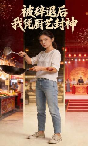 短剧《被辞退后，我凭厨艺封神》海报