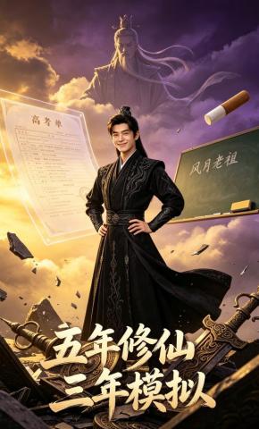 短剧《五年修仙三年模拟》海报