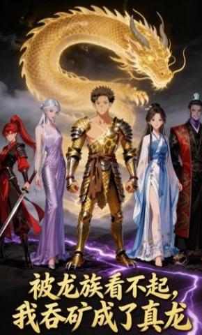 短剧《被龙族看不起，我吞矿成了真龙》海报