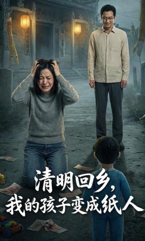 短剧《清明回乡，我的孩子变成纸人》海报