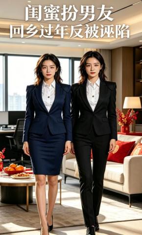 短剧《闺蜜扮男友回乡过年反被诬陷》海报