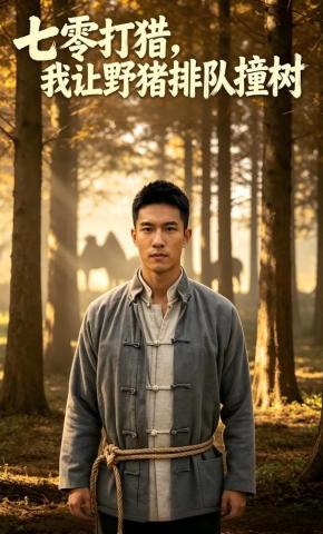 短剧《七零打猎，我让野猪排队撞树》海报