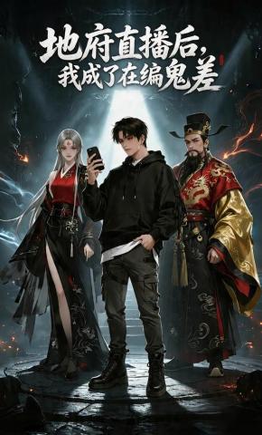 短剧《地府直播后，我成了在编鬼差》海报