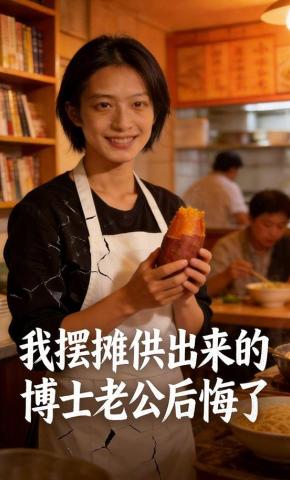 短剧《我摆摊供出来的博士老公后悔了》海报