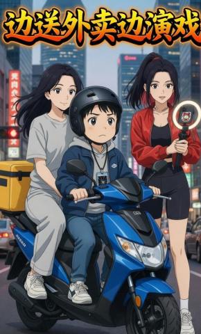 短剧《边送外卖边演戏》海报