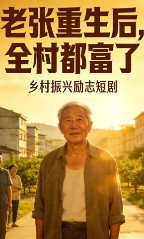 短剧《老张重生后,全村都富了》海报