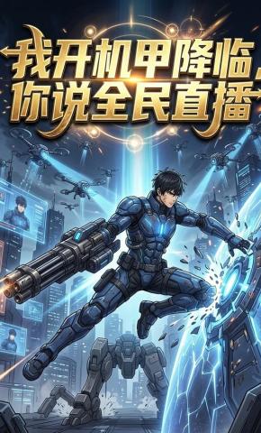 短剧《我开机甲降临，你说全民直播》海报