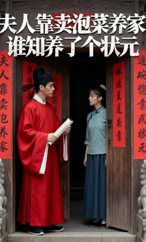 短剧《夫人靠卖泡菜养家，谁知养了个状元》海报