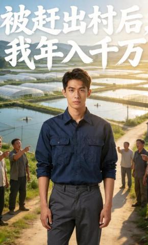 短剧《被赶出村后，我年入千万》海报