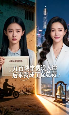 短剧《九百块学费没人给，后来我成了女总裁》海报