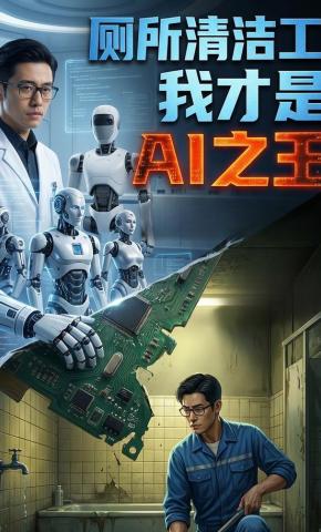 短剧《厕所清洁工：我才是AI之王》海报