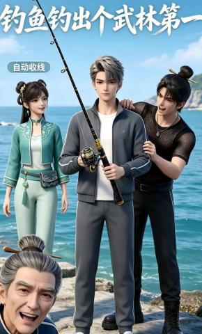 短剧《钓鱼钓出个武林第一》海报
