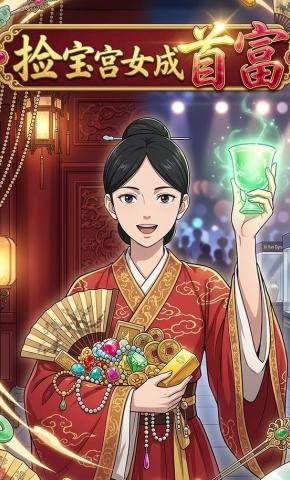 短剧《捡宝宫女成首富》海报