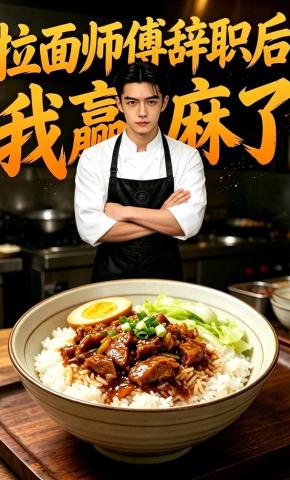 短剧《拉面师傅辞职后，我赢麻了》海报