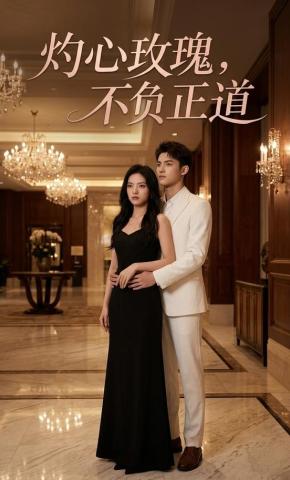 短剧《灼心玫瑰，不负正道》海报