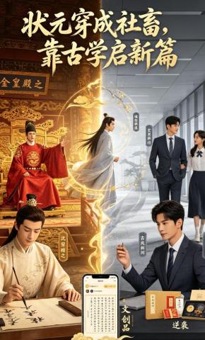 短剧《状元穿成社畜，靠古学启新篇》海报