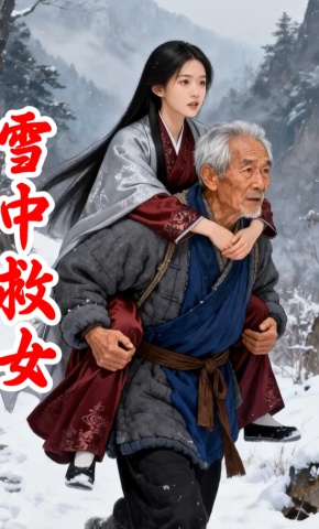 短剧《雪中救女》海报