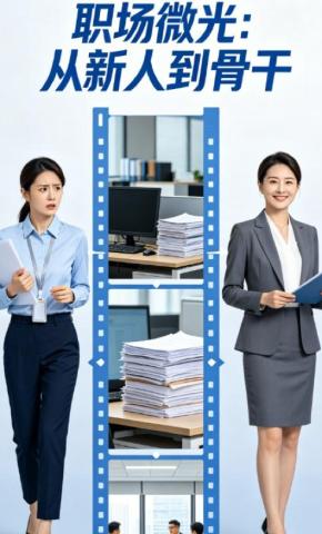 短剧《职场微光：从新人到骨干》海报