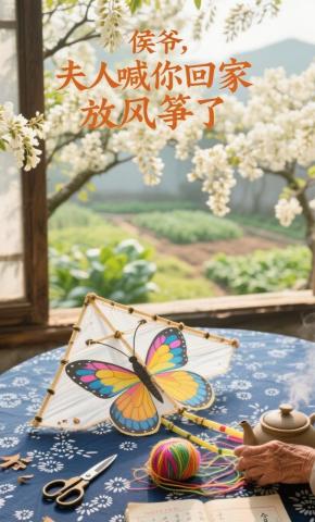 短剧《侯爷，夫人喊你回家放风筝了》海报