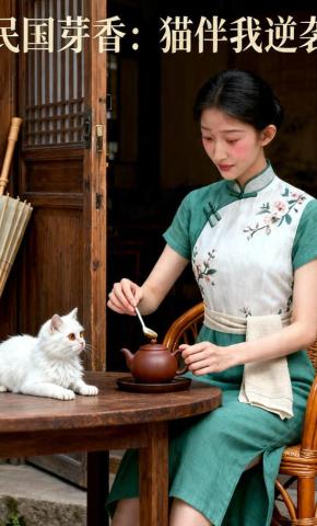 短剧《民国芽香猫伴我逆袭》海报
