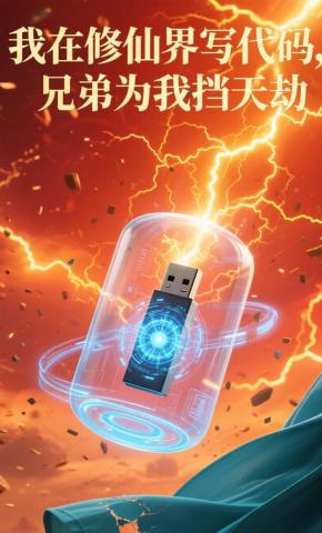 短剧《我在修仙界写代码，兄弟为我挡天劫》海报