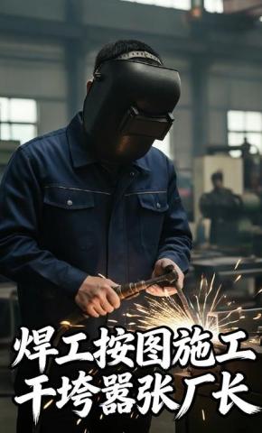 短剧《焊工按图施工，干垮嚣张厂长》海报
