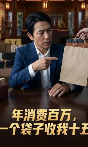 短剧《年消费百万，一个袋子收我十五》海报