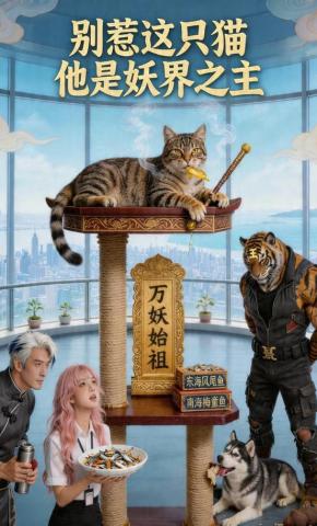 短剧《别惹这只猫，他是妖界之主》海报