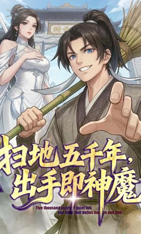 短剧《扫地五千年，出手即神魔》海报