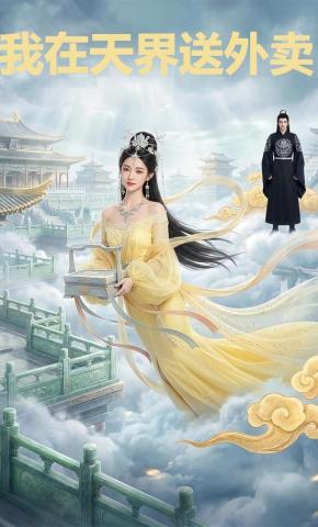 短剧《我在天界送外卖》海报